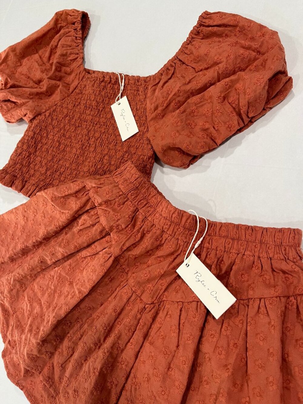 Girl - 14 & 16 - NWT Rylee + Cru Teen Trixie Top & Tiered Mini Skirt Set Poppy